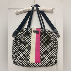 Kate Spade Black and Cream Tote or diaper bag with Pink Accent.